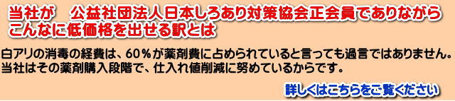 シロアリ駆除価格が低価格なわけ